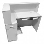 1.2m White Reception Desk - Left or Right Counter Side